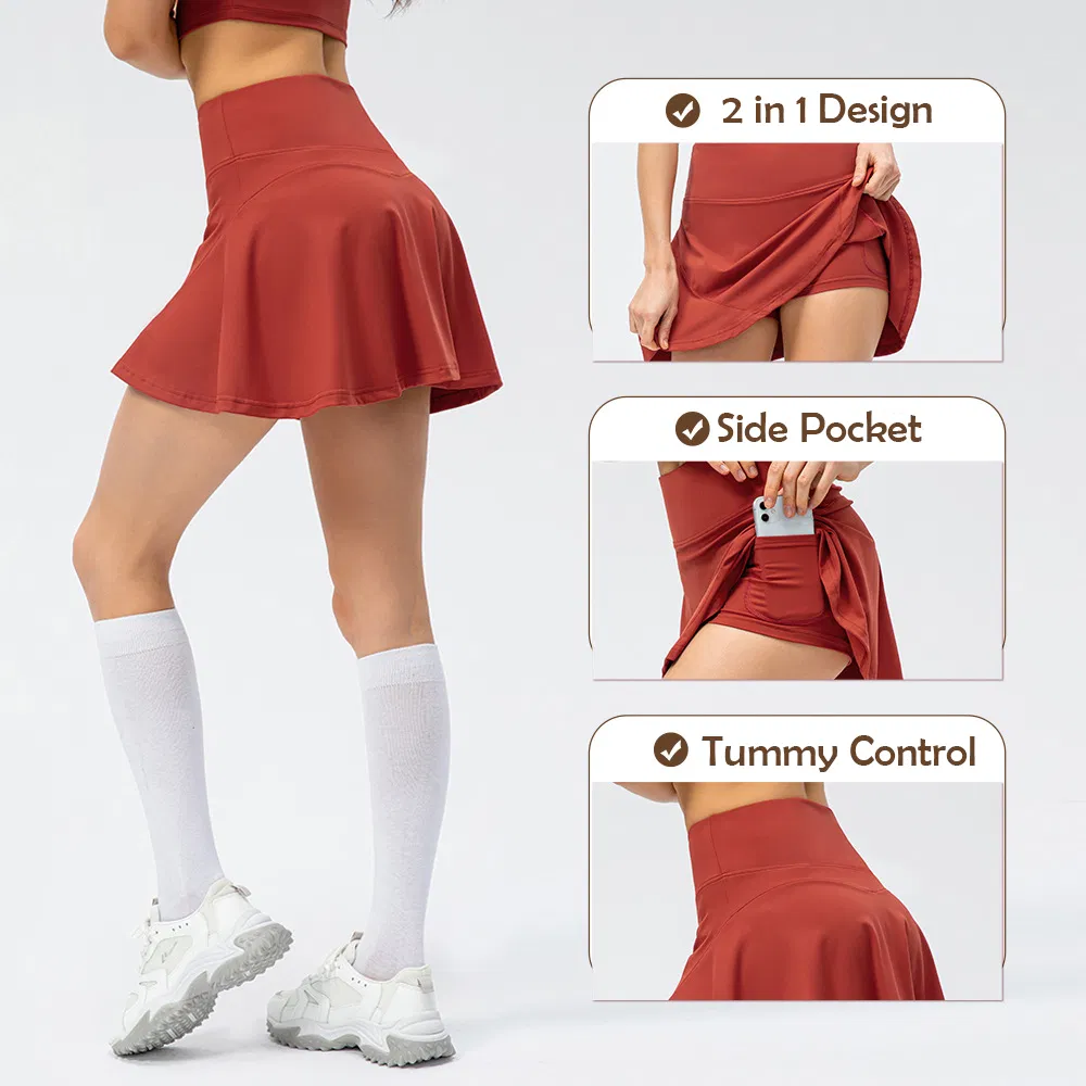 Vestido de Tênis Confortável em Movimento Roupas Esportivas 2 em 1 Saias de Tênis Roupas de Yoga