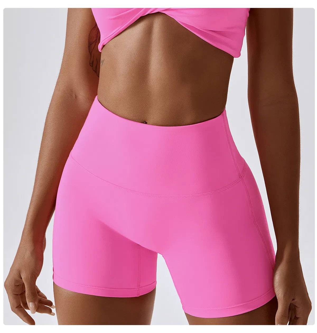 Shorts de Ciclismo Atacadista de Cintura Alta com Controle de Barriga e Levantamento de Bumbum para Atividades Físicas e Yoga