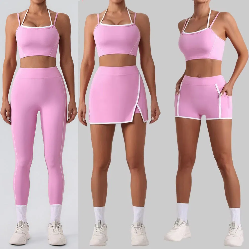 Conjunto fitness feminino de 4 peças