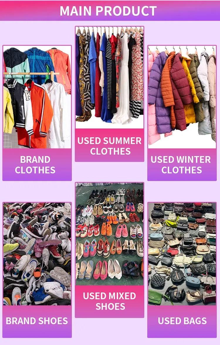Catálogo de principais produtos de roupas usadas