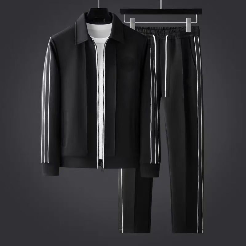 Conjunto de Roupas Esportivas de Estilo Europeu Masculino para Outono Inverno 3D Jaqueta Cardigã com Diamantes, Moda Jovem, Casaco Casual, Roupas Esportivas