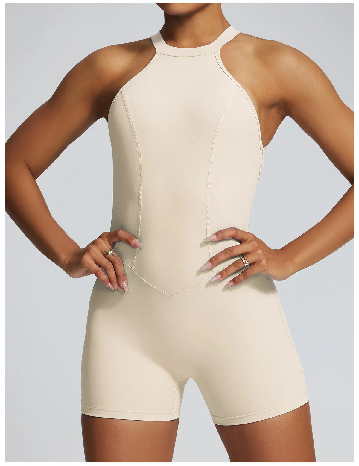 Conjunto de Roupas de Yoga e Corrida Feminino, Top Esportivo Sexy e Shorts de Cintura Alta para Treino