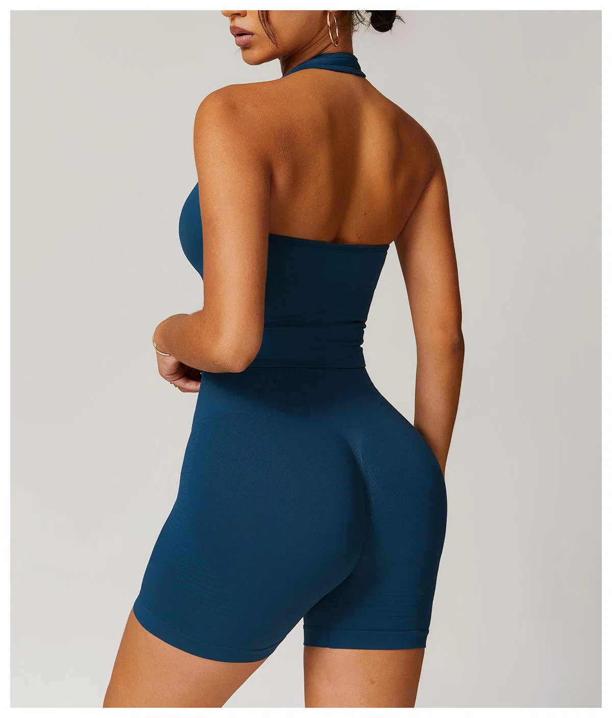 Conjunto de Yoga Sem Costura de Alta Elasticidade para Mulheres, Roupas de Treino para Fitness
