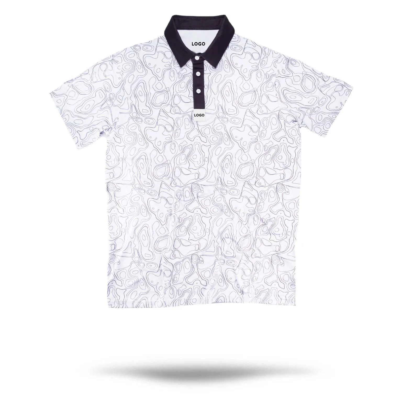 Roupas de Golfe de Desempenho Personalizadas para Homens em Poliéster 75% Spandex 25% de Qualidade Luxuosa com Impressão Total por Sublimação