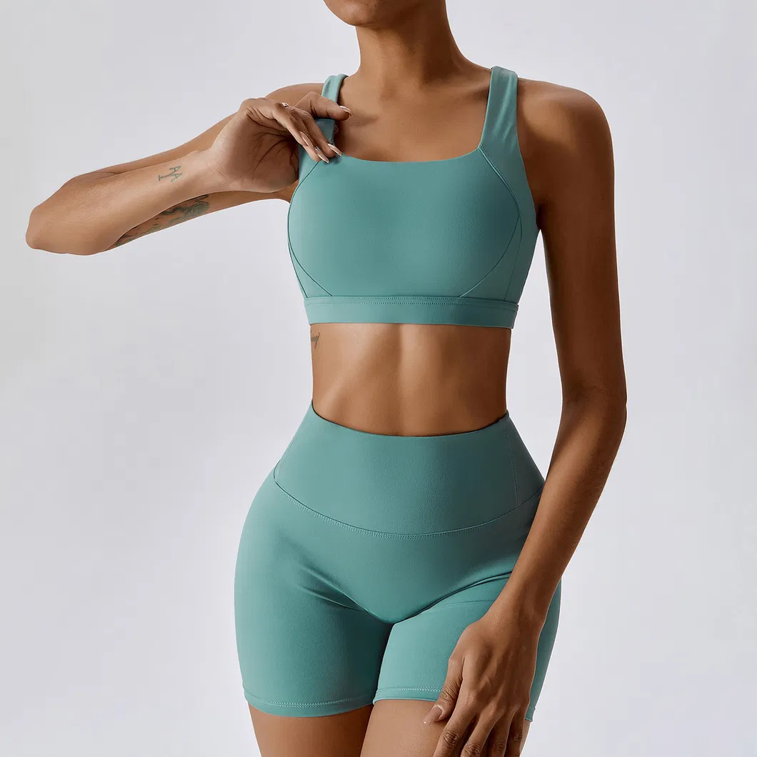Conjunto de Leggings e Sutiã Esportivo Feminino para Academia, Roupa Casual para Exercícios