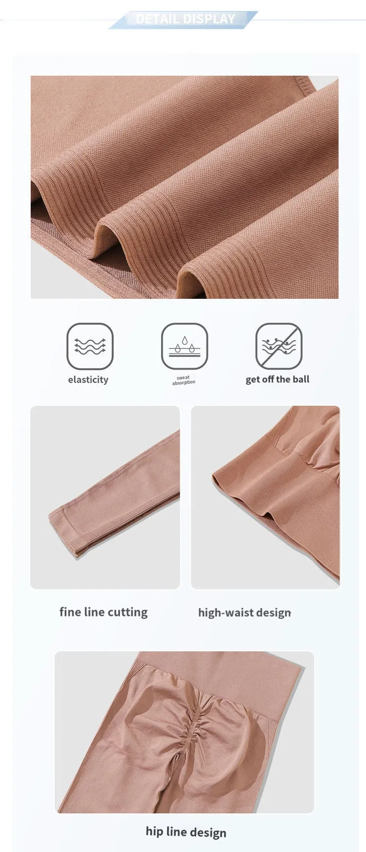 Calças de Yoga de Malha Sem Costura, Camiseta de Manga Curta, Roupas de Exercício para Corrida
