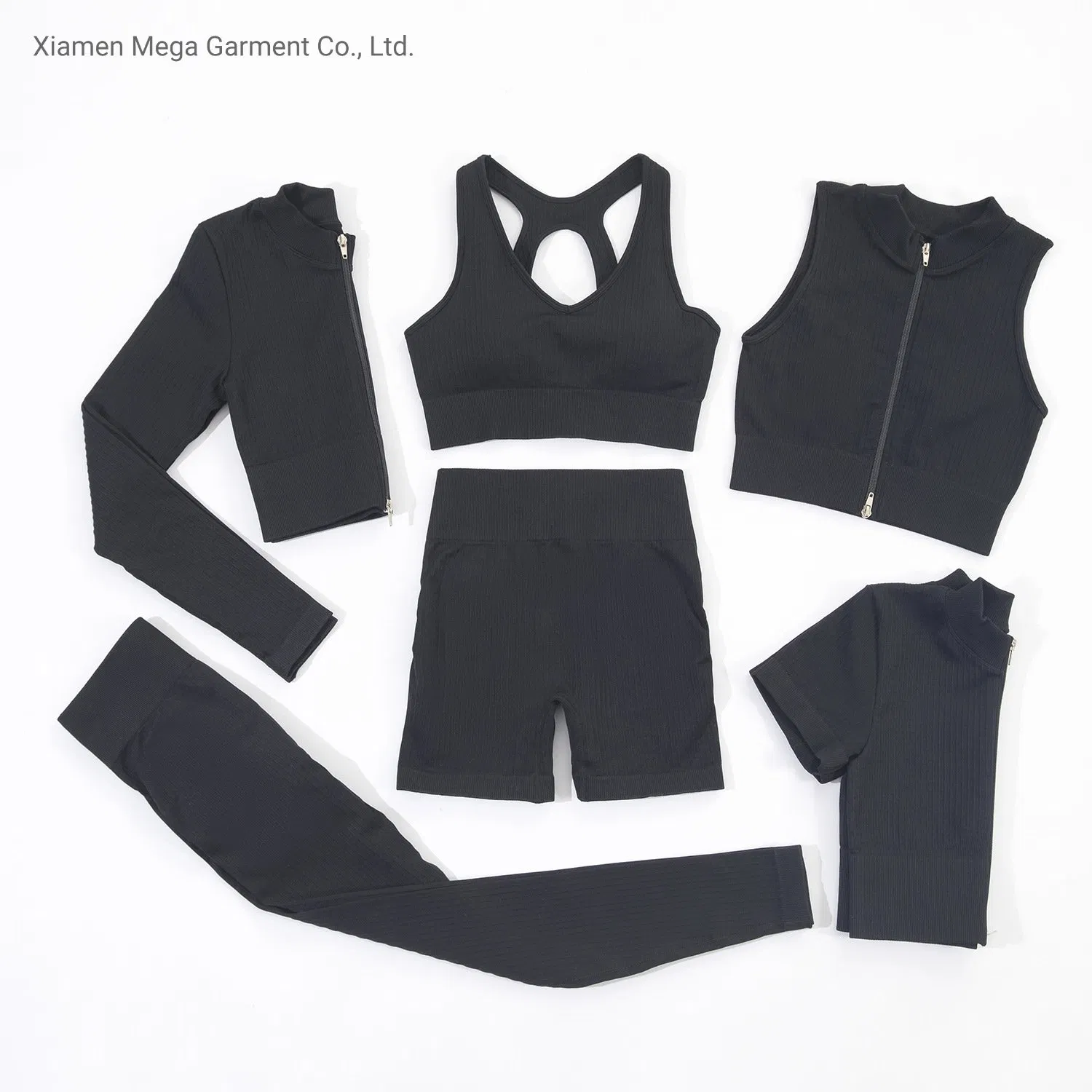 Conjunto de Esportes Feminino Personalizado 6 Roupas de Atividade Fitness Yoga Sem Costura para Academia