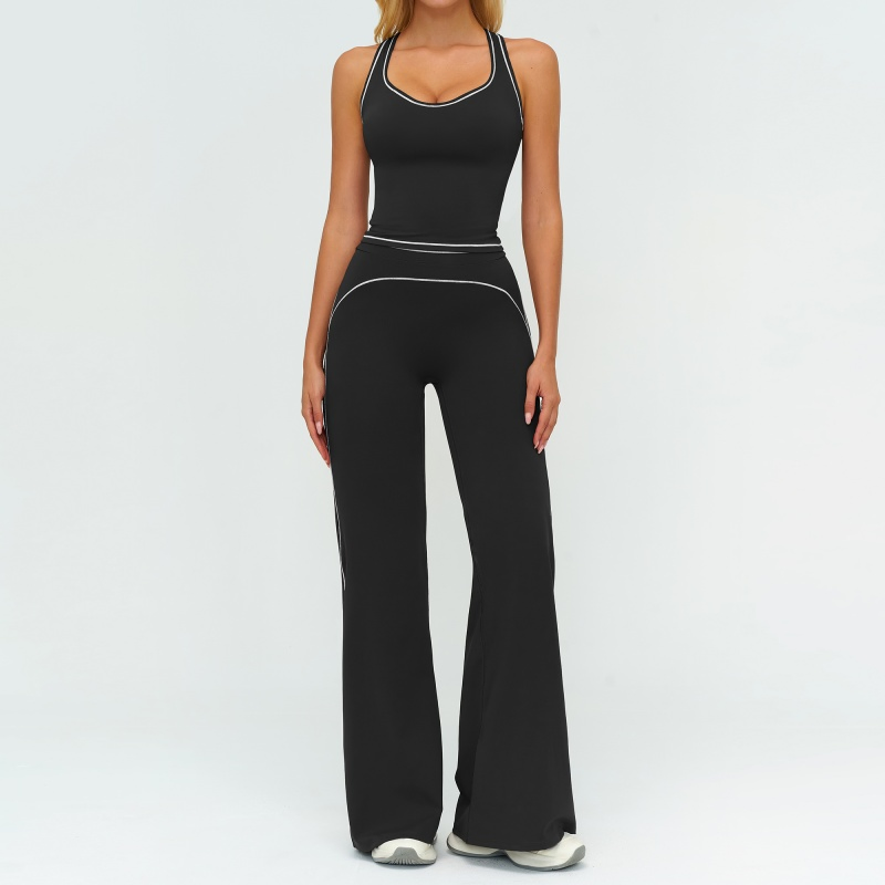 Roupas Elegantes e Respiráveis para Mulheres, Calças de Perna Larga + Top de Treino, Conforto Macio, Moda Feminina