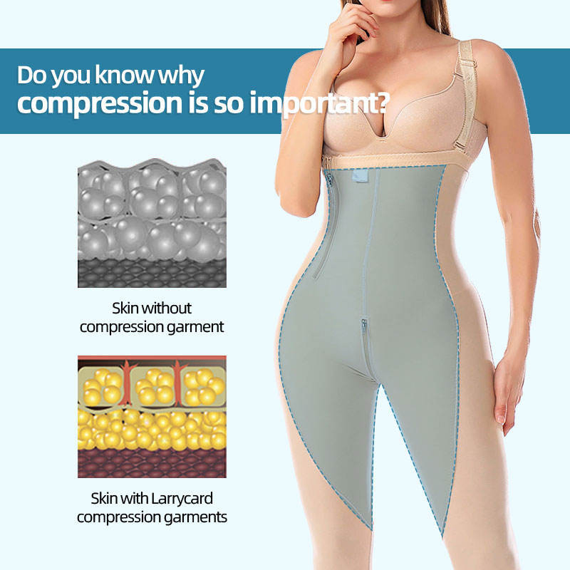 Mulheres Estágio 2 Alta Compressão Faja de Corpo Inteiro Lipossucção Pós-Operatória Bbl Cirurgia Barriga Colombianas com Zíper na Virilha