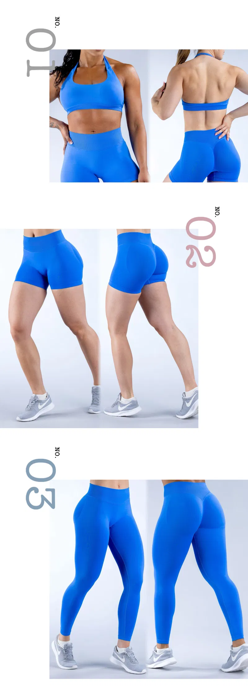 4 Conjunto de Treino Sexy Sem Costura para Mulheres, Sutiã Halter Neck Personalizado + Shorts de Bumbum + Leggings de Yoga, Roupas de Atividade para o Ginásio