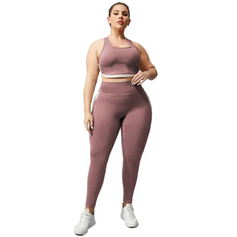 Conjunto de Leggings Plus Size de Cintura Alta para Atividades Físicas e Yoga com Controle de Barriga, Melhores Roupas de Yoga Femininas