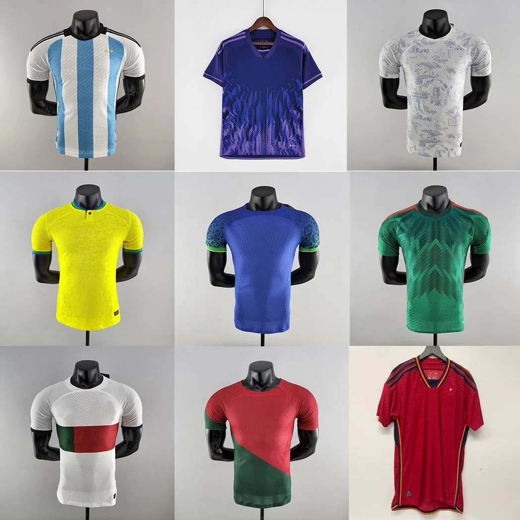 Camiseta de alta qualidade para homens, vestuário esportivo, conjunto de treino, roupa de futebol 2022 versão do jogador, camisa de futebol