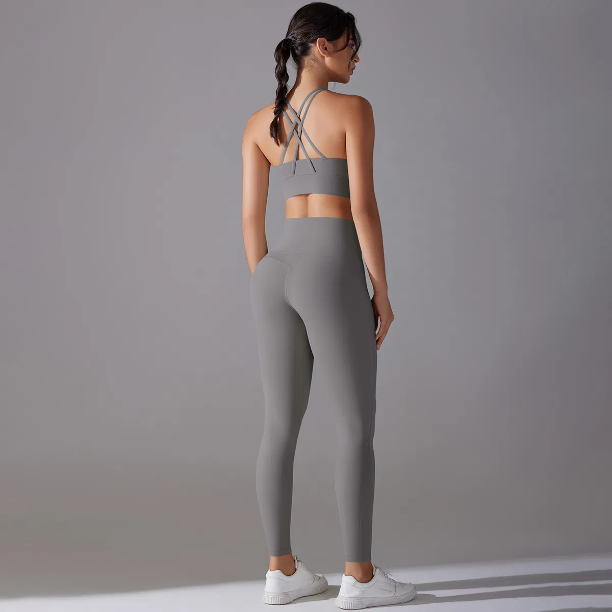 Roupas de Treino para Mulheres 2 Conjunto de Top Esportivo de Alta Cintura Leggings de Yoga Fitness Roupas de Esporte