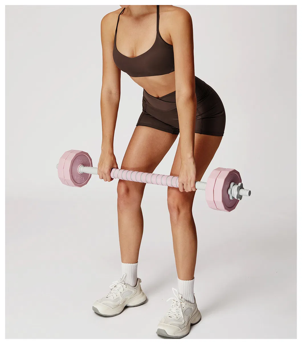 Sutiã esportivo longo com decote em V sexy para mulheres