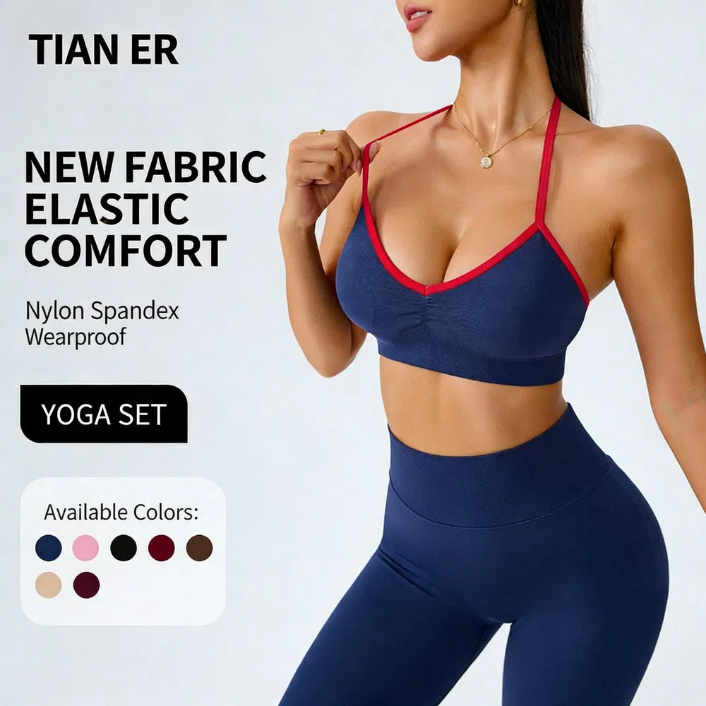 Roupas de Yoga Femininas Personalizadas com Elasticidade Quatro Vezes Antibacteriana para Corrida ao Ar Livre