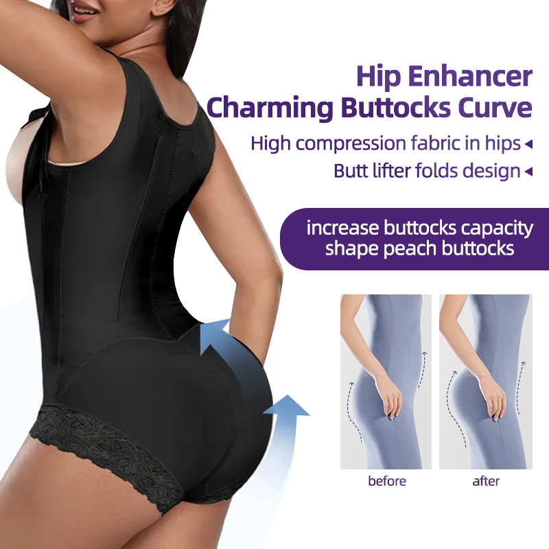 Moldador de Corpo Inteiro de Alta Qualidade com Controle de Barriga, Macacão Shapewear, Fio Dental, Faja Lombar para Mulher, Roupa de Compressão para Uso Pós-Lipoaspiração