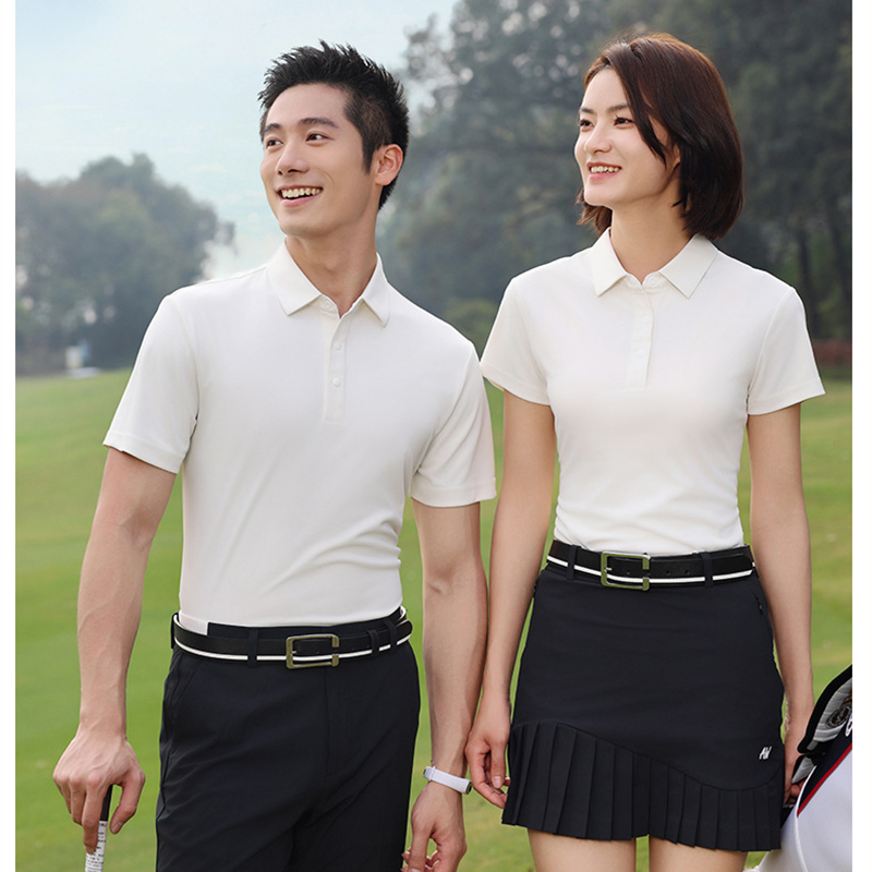 Roupas de Golfe para Cavalo de Alta Qualidade Unissex com Design de Botão de Manga Curta, Respirável e Sensação Fresca 4-Color
