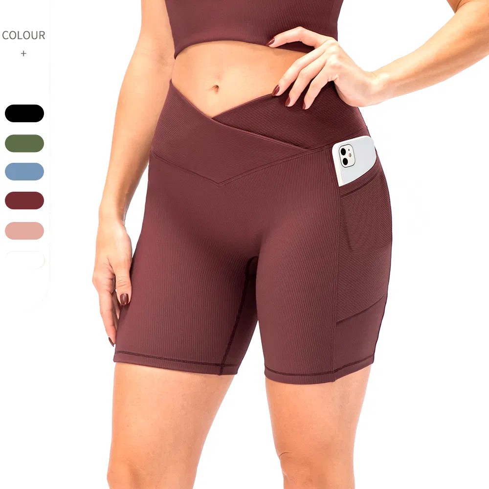 Yoga Calções Biker com bolsos