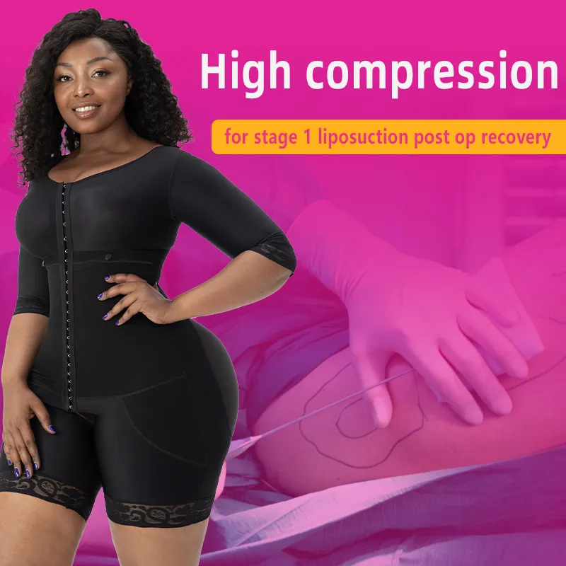 Fajã de Compressão Alta para Mulheres Pós-Operatório de Liposução One Piece