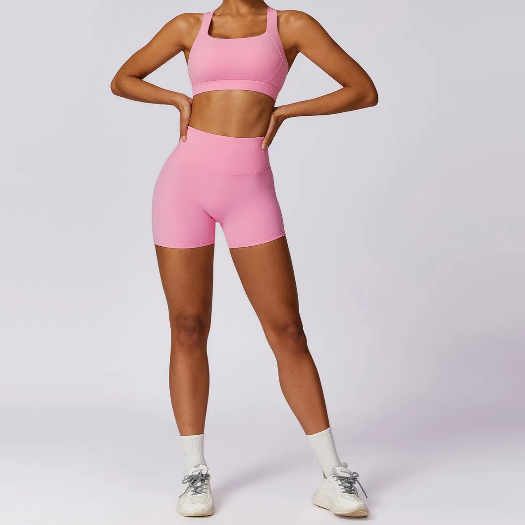 Conjunto de Leggings e Sutiã Esportivo Feminino para Academia, Roupa Casual para Exercícios