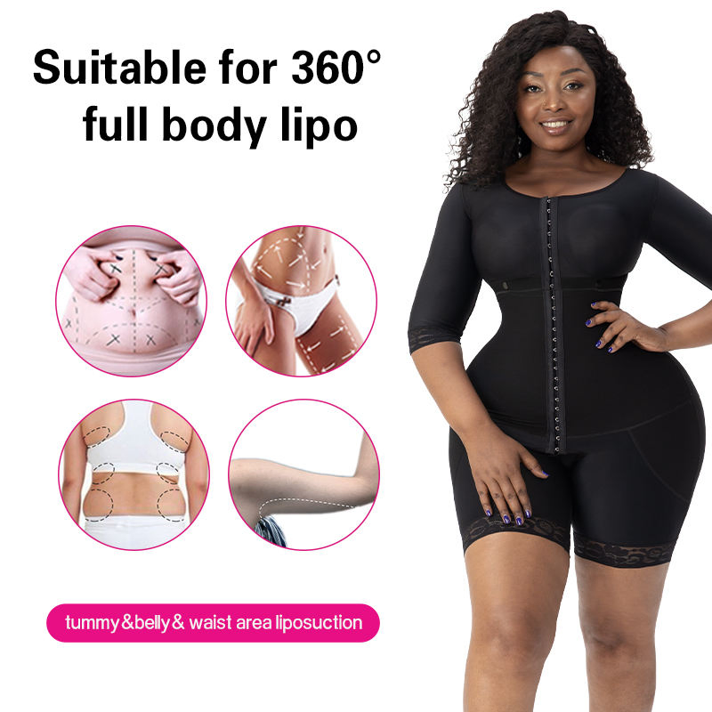 Fajã de Compressão Alta para Mulheres Pós-Operatório de Liposução One Piece, Faja Colombiana para Cirurgia, Roupas Cirúrgicas