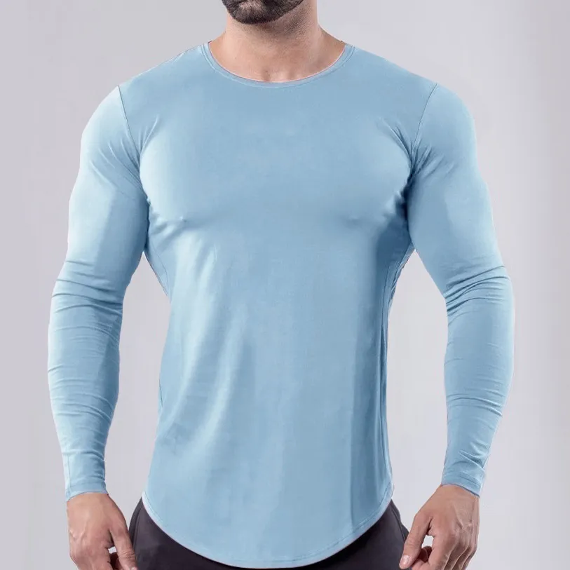 Camiseta de Manga Longa de Fitness Muscular