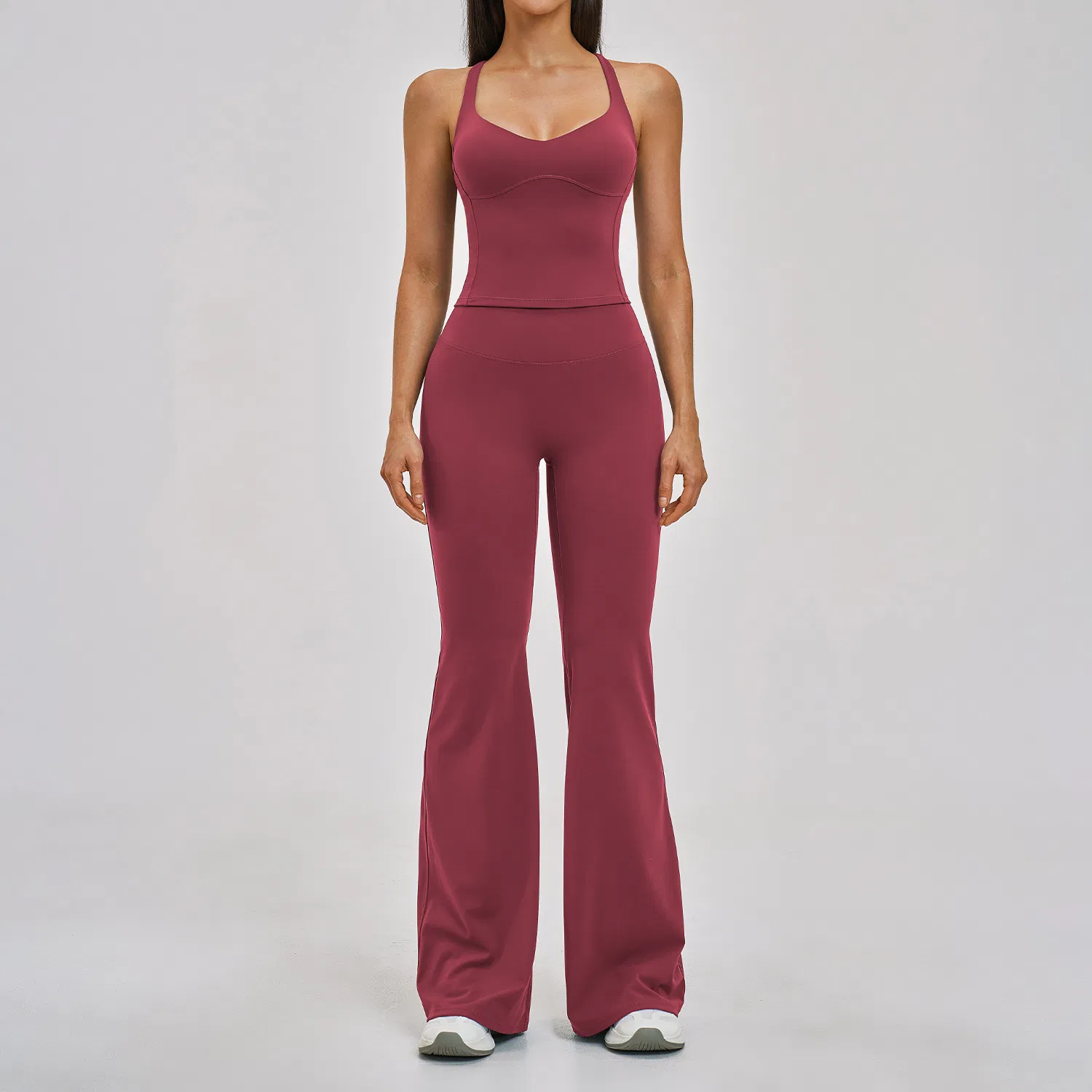 Conjunto Esportivo Feminino Estiloso com Cintura Alta e Linha Levantadora de Bumbum para Pilates e Corrida Compre Roupas de Fitness Acessíveis Online Frete Grátis