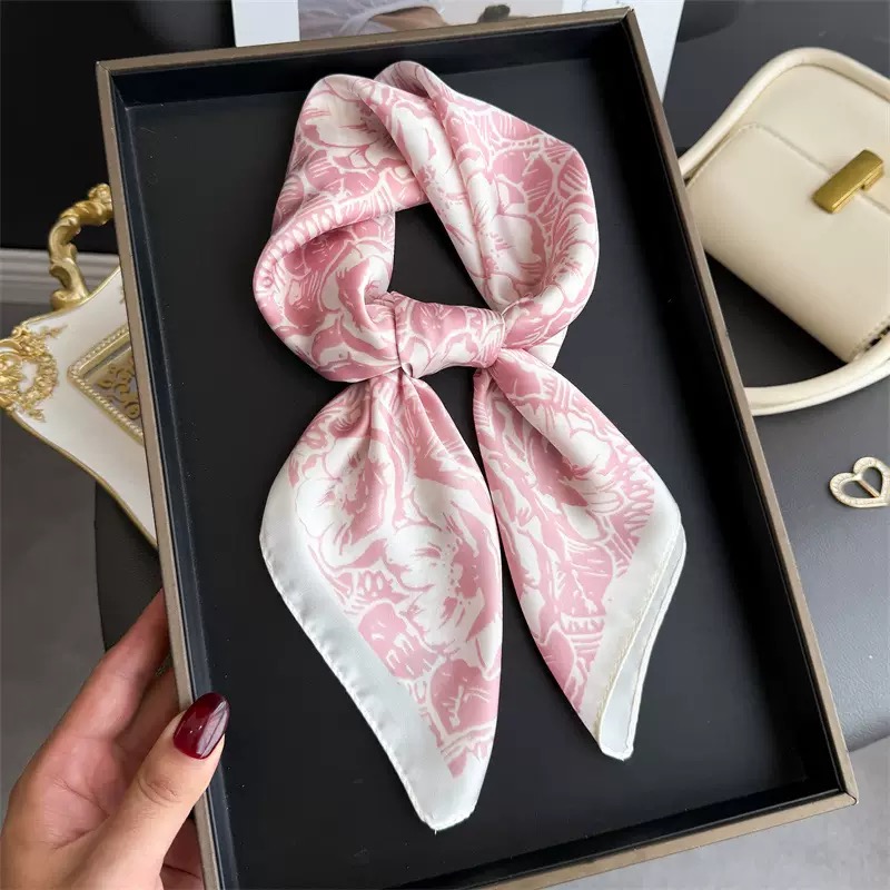 Premium Silk Satin Square Scarf Custom Pattern Bridal Gift Scarf Ladies Wedding Square HeadWrap Headscarfs