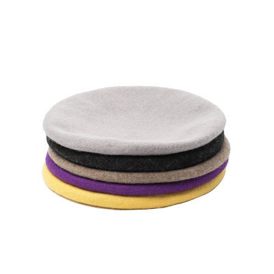 Japanese Style New Arrival Fashion Trend Women Striped Knitted Wool Beret Spring Autumn Party Hat