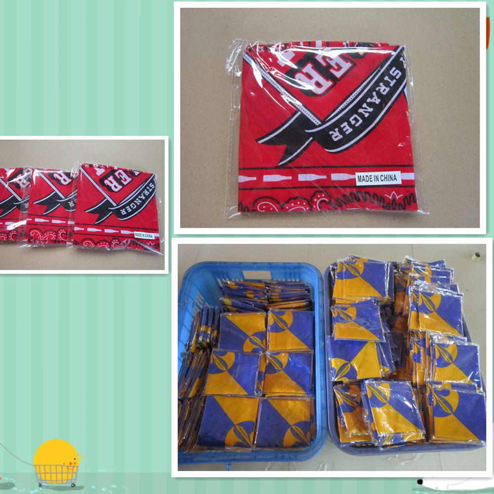 LOW MOQ Fastly Shipping Top Quality Custom Design Print Cotton square Bandana