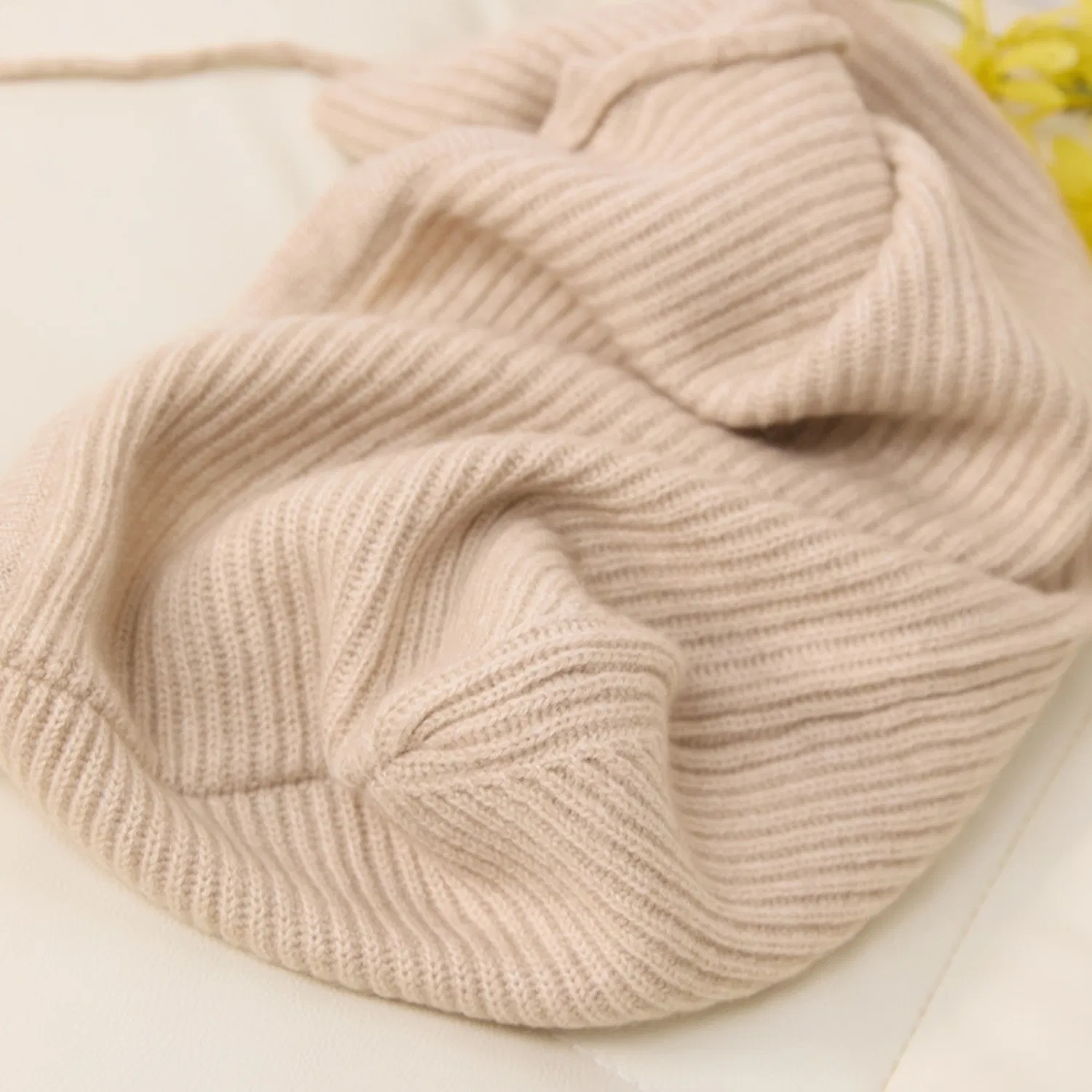 Unisex Fashion Cashmere Hat and Snood Combo with Drawstring for Thermal Insulation Winter