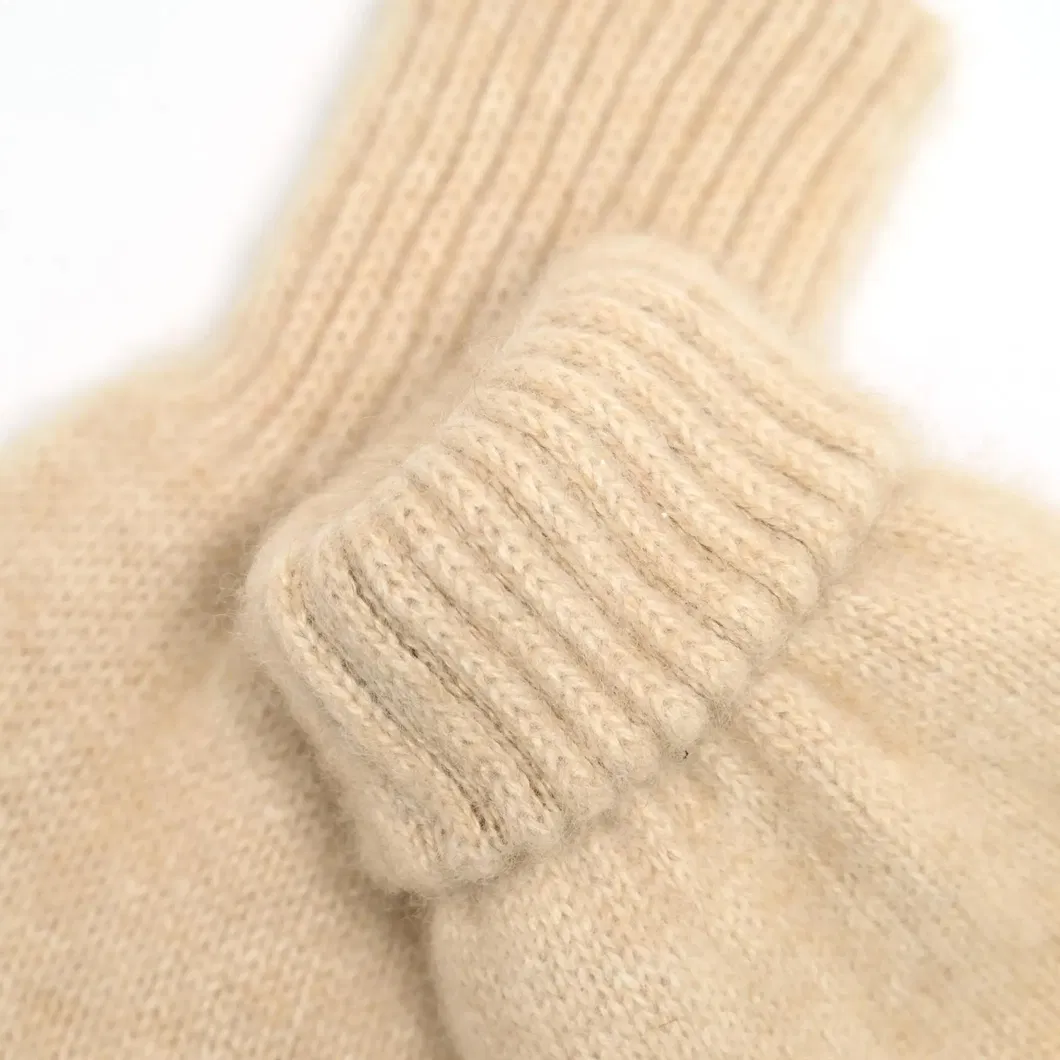 Brands Officially Licensed Factory Korean Version Solid Color Winter Unisex Soft Comfortable Wool Knitted Full-Fingers Gloves Mittens