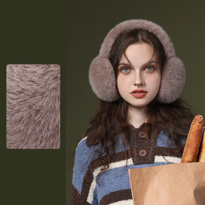 Customized Adjustable Faux Rabbit Fur Earmuffs Elegant Ladies Warm Outdoor Comfort Plush Winter Ear Muff for Women