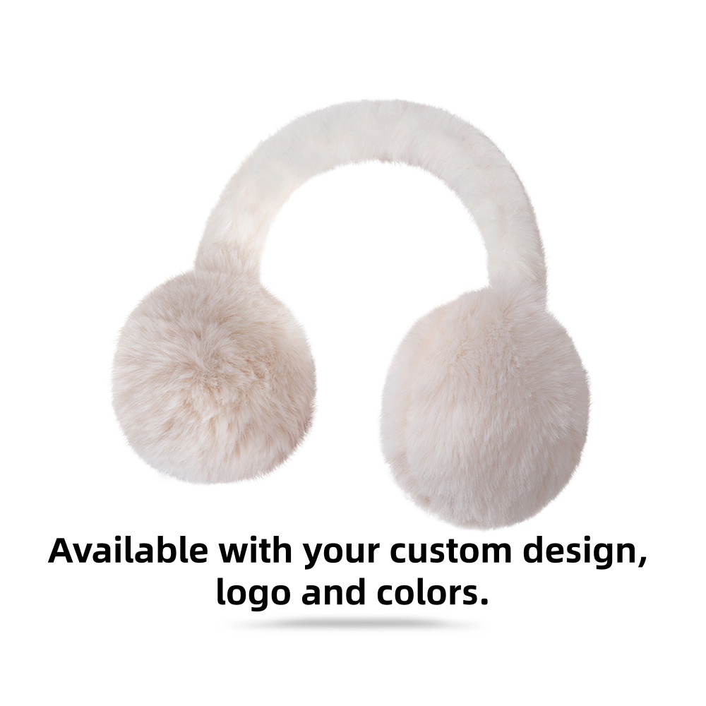 Women's Fashionable Faux Fur Ear Muffs Winter Outdoor Portable Plush Soft Warm Fleece Material