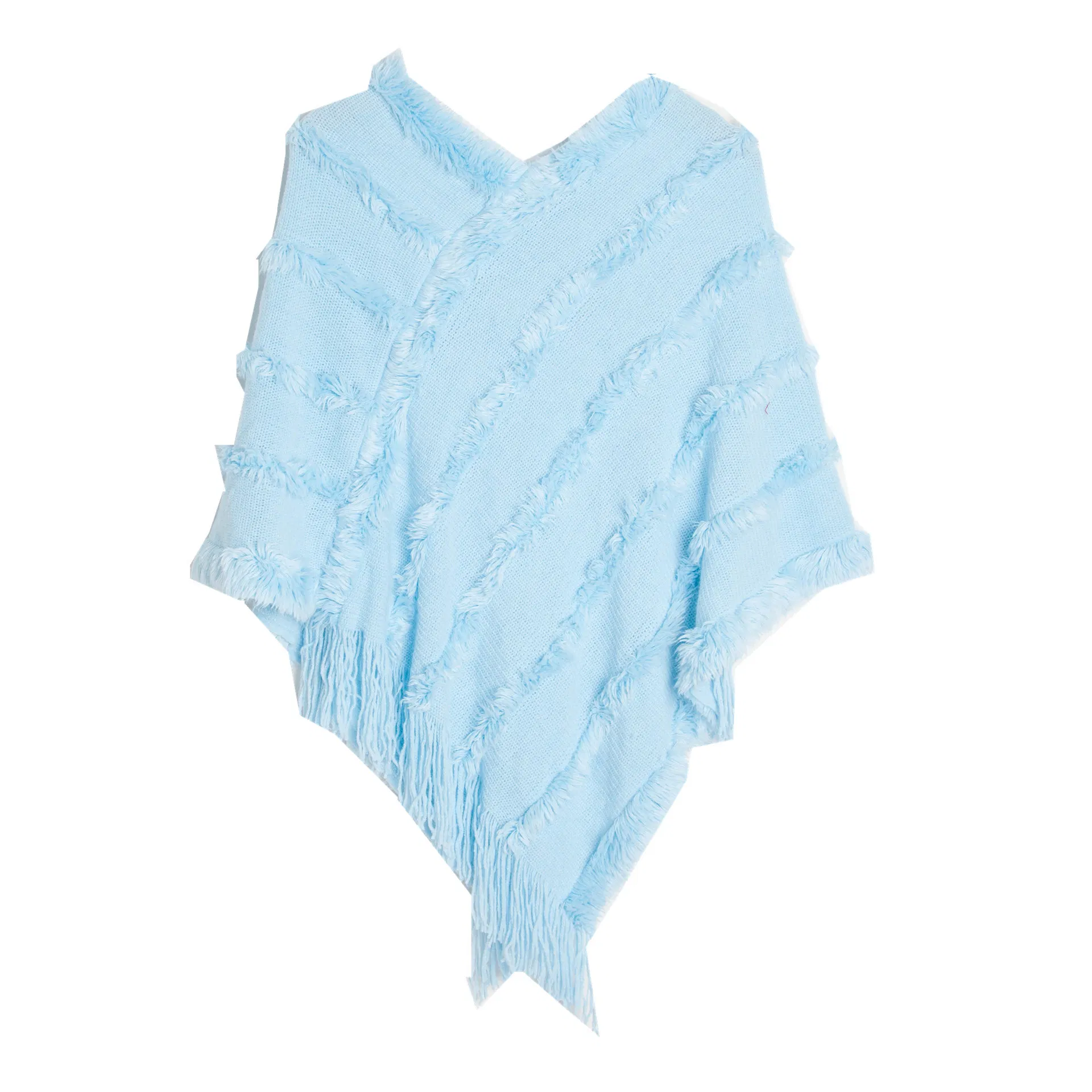 New Casual Style Ladies Comfortable Warm Outdoor Cape Women Cashmere Knit Cape Shawls