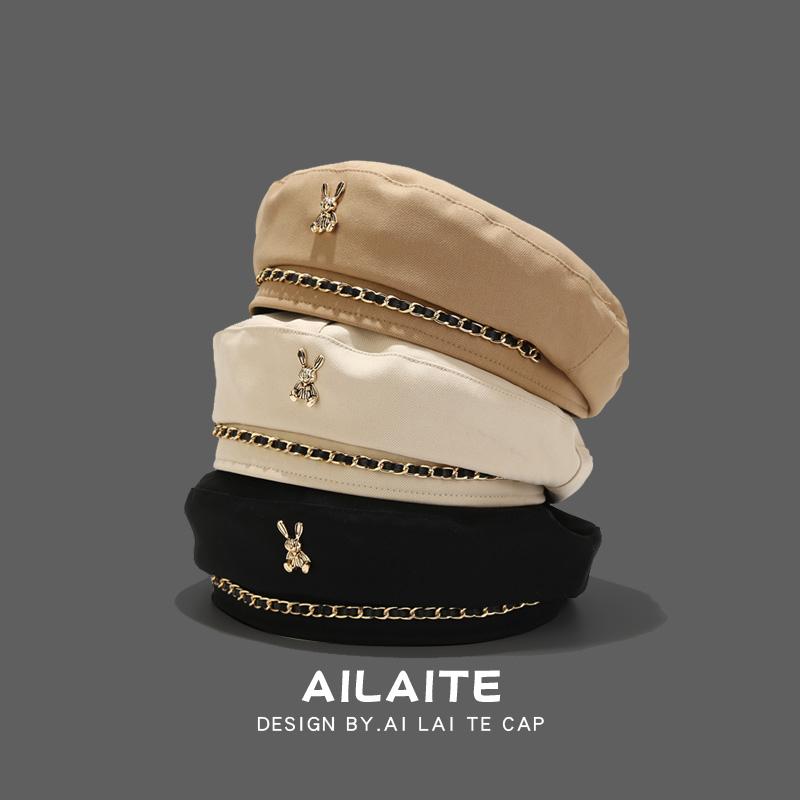 Japanese-Style Metal Beret for Women Retro Painter Hat Detail View 1