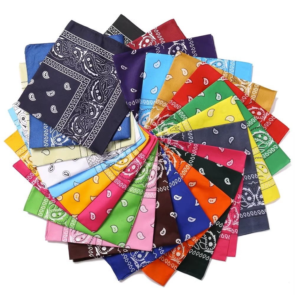 New Arrival Polyester Bandana Headwrap-Square Scarf with Retro Paisley Design Hip Hop Style for Sports Yoga &amp; Streetwear