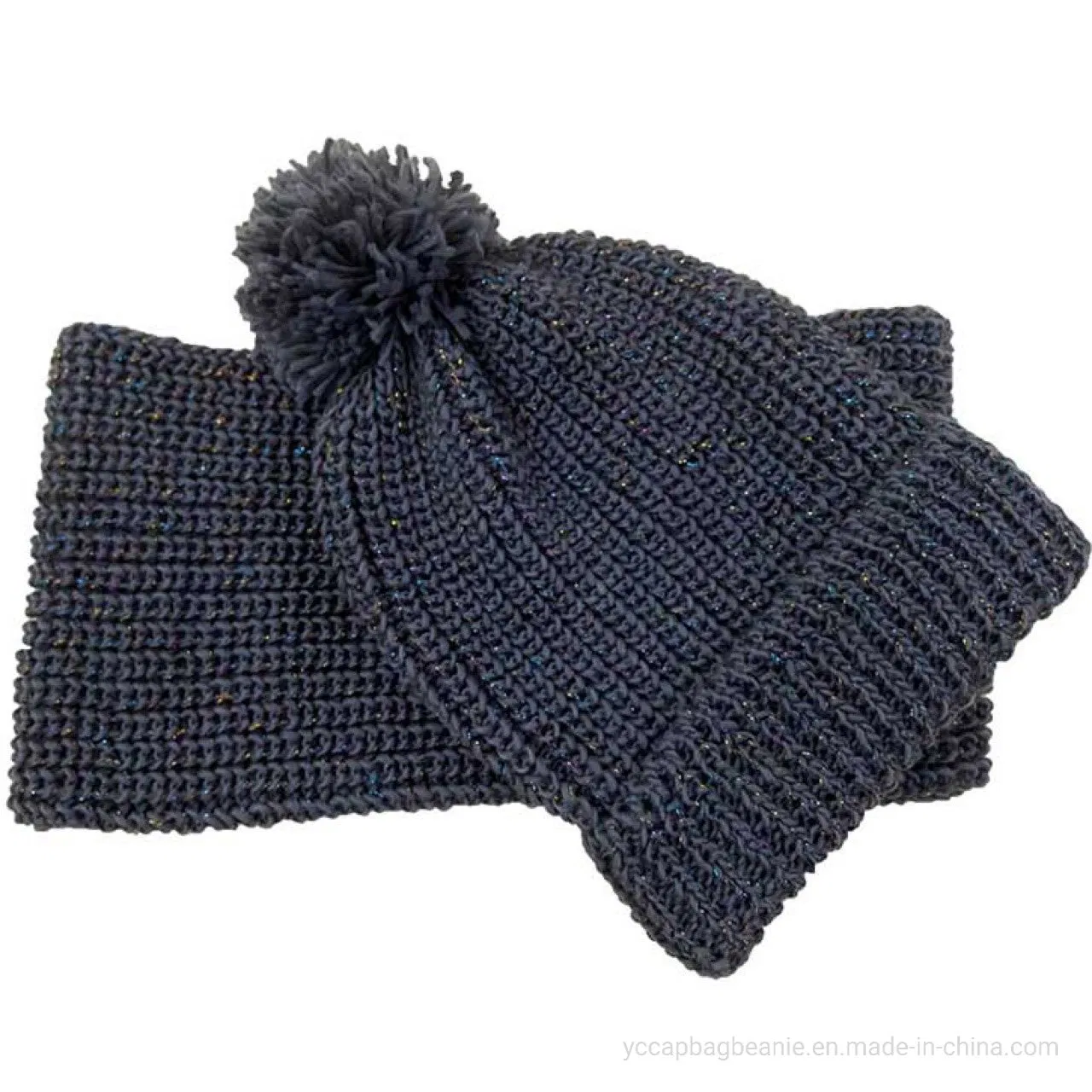 Custom Acrylic Thicker Winter Warm Cable Beanie Neckwarmer Snood Set