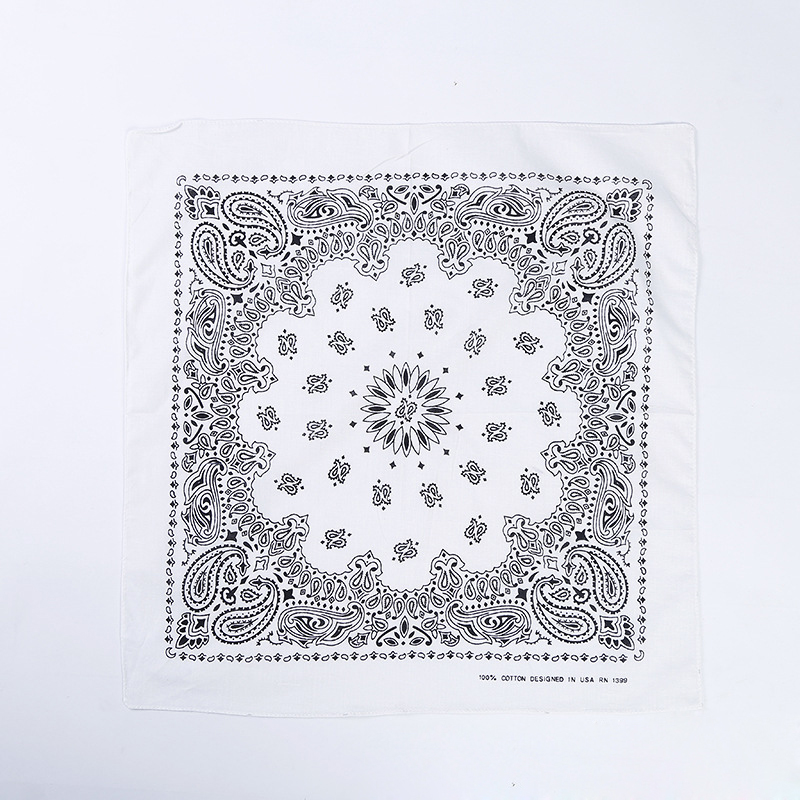 Hip Hop Paisley Pattern Print Headband Outdoor Sport Square Magic Bandana Soft 100% Cotton Multifunctional for Adults