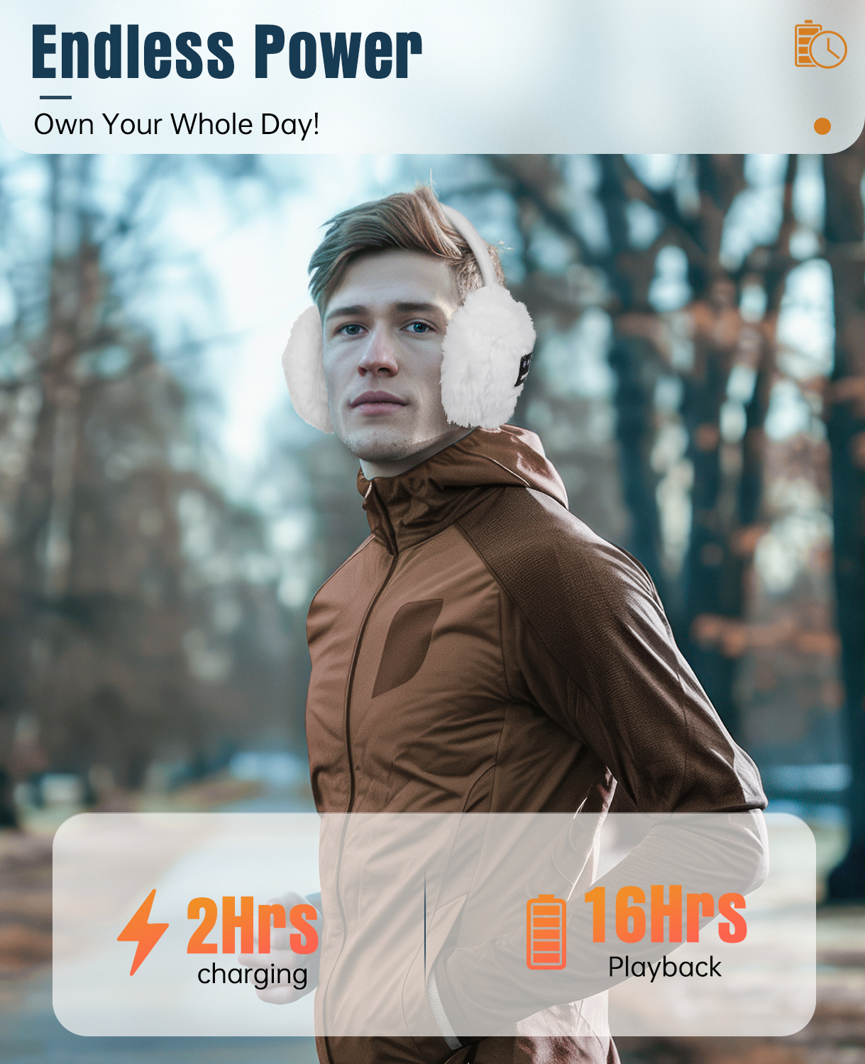 5.4Thermal Warm Ear Muffs Wireless Stereo Music Sports Headband Headphones for Outdoor Ski Snowboard Winter Activities