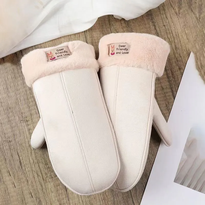 High Quality Custom Gloves Eco-Friendly Winter Mittens Fashionable Faux Suede Warm Ski Glove for Kids