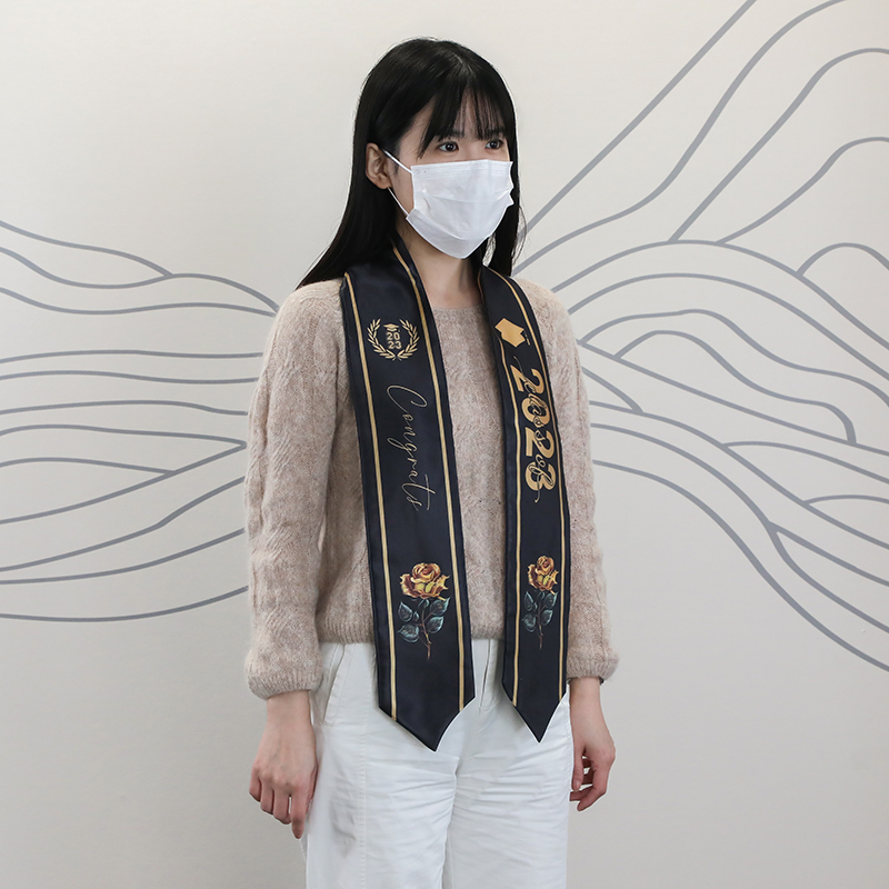 Double Sided Embroidered Graduation Stole with Custom Logo and Satin Finish