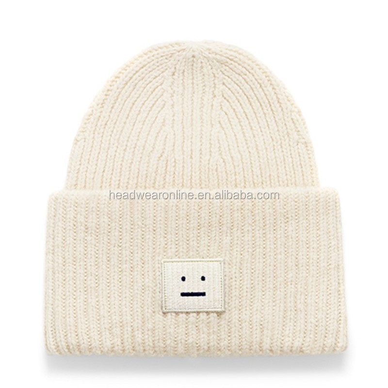 Hot Selling Embroidery Patch Cuff Beanie Hat Outdoor Sport Fashion Knitted Hat Custom Winter Skull Cap