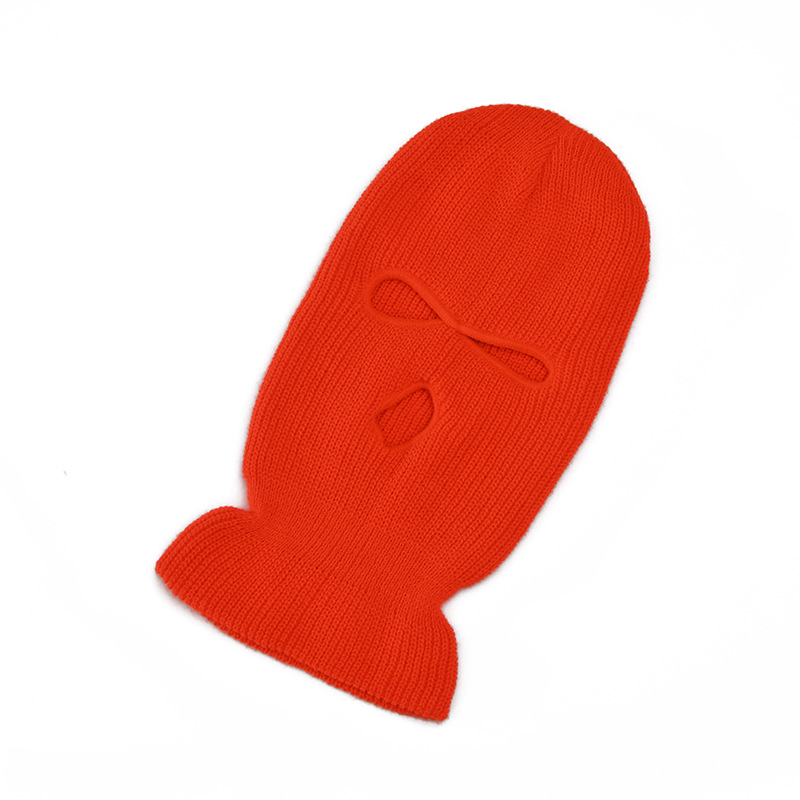 Wholesale Stock Fashion Winter Balaclava Mask Hats Hip Hop 100% Acrylic 3 Holes Knit Ski Balaclava Mask Hat