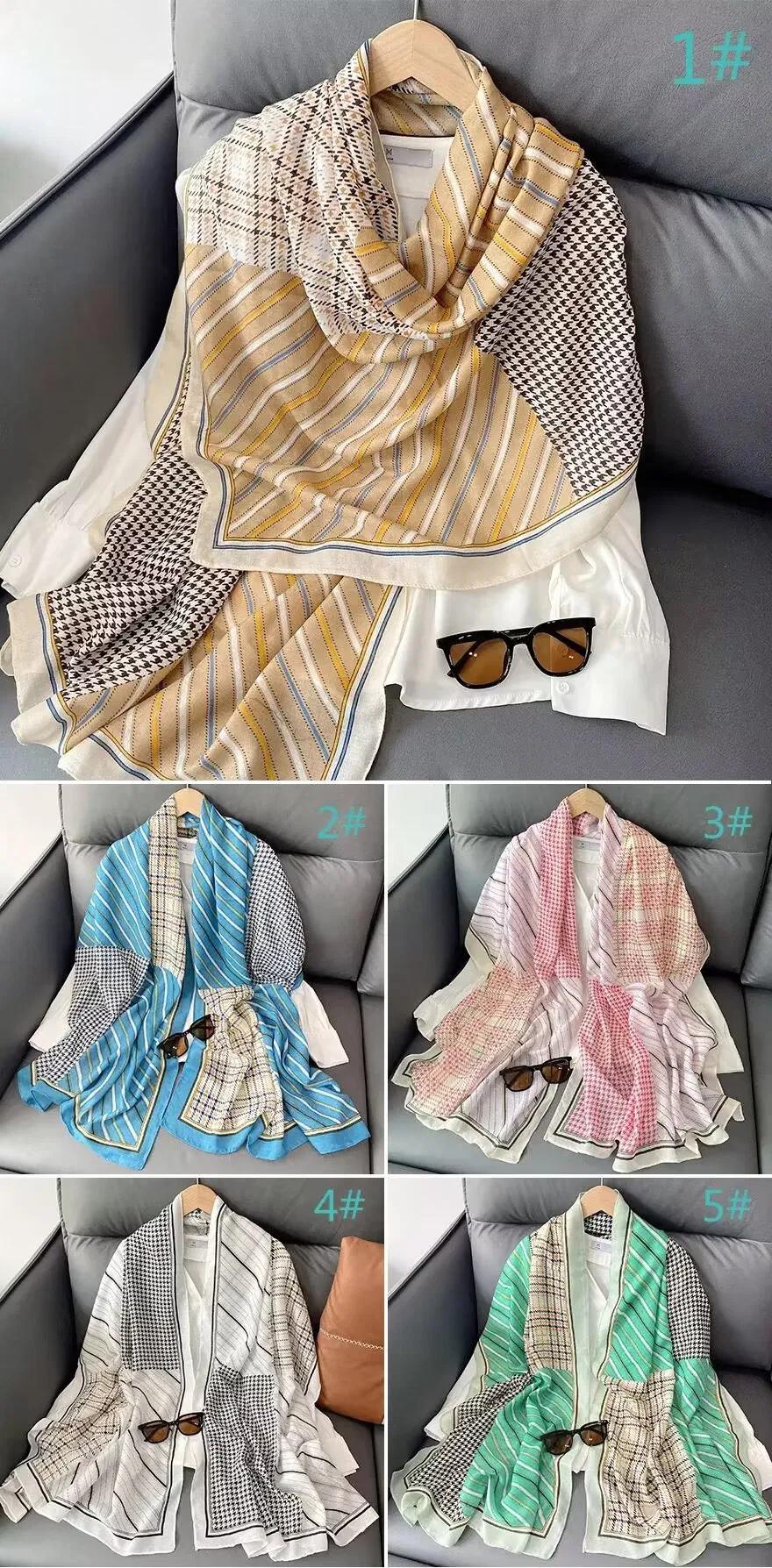 Stylish Contemporary Muslim Hijab Lightweight Headscarf Snood with Unique Window Patterns