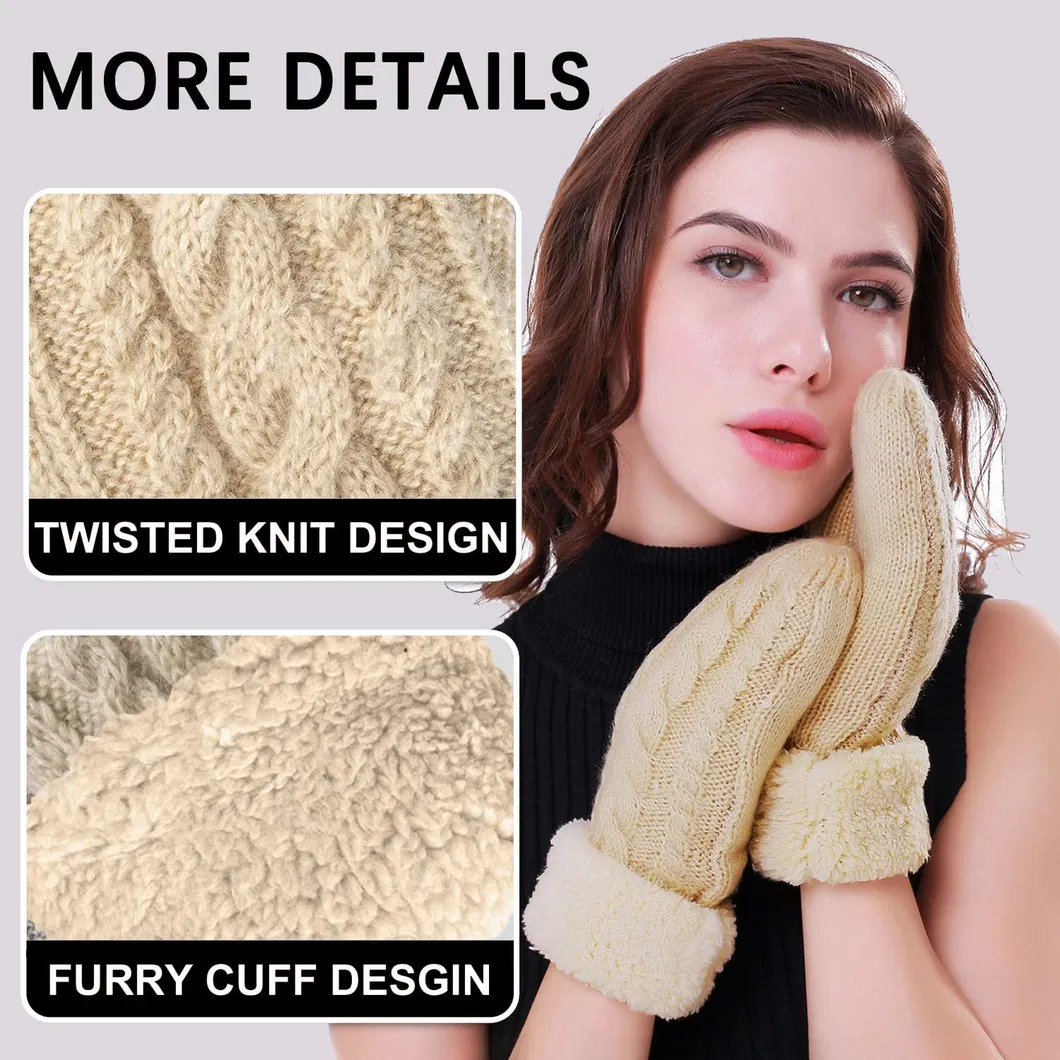 Knitted Wool Gloves Color Option 2