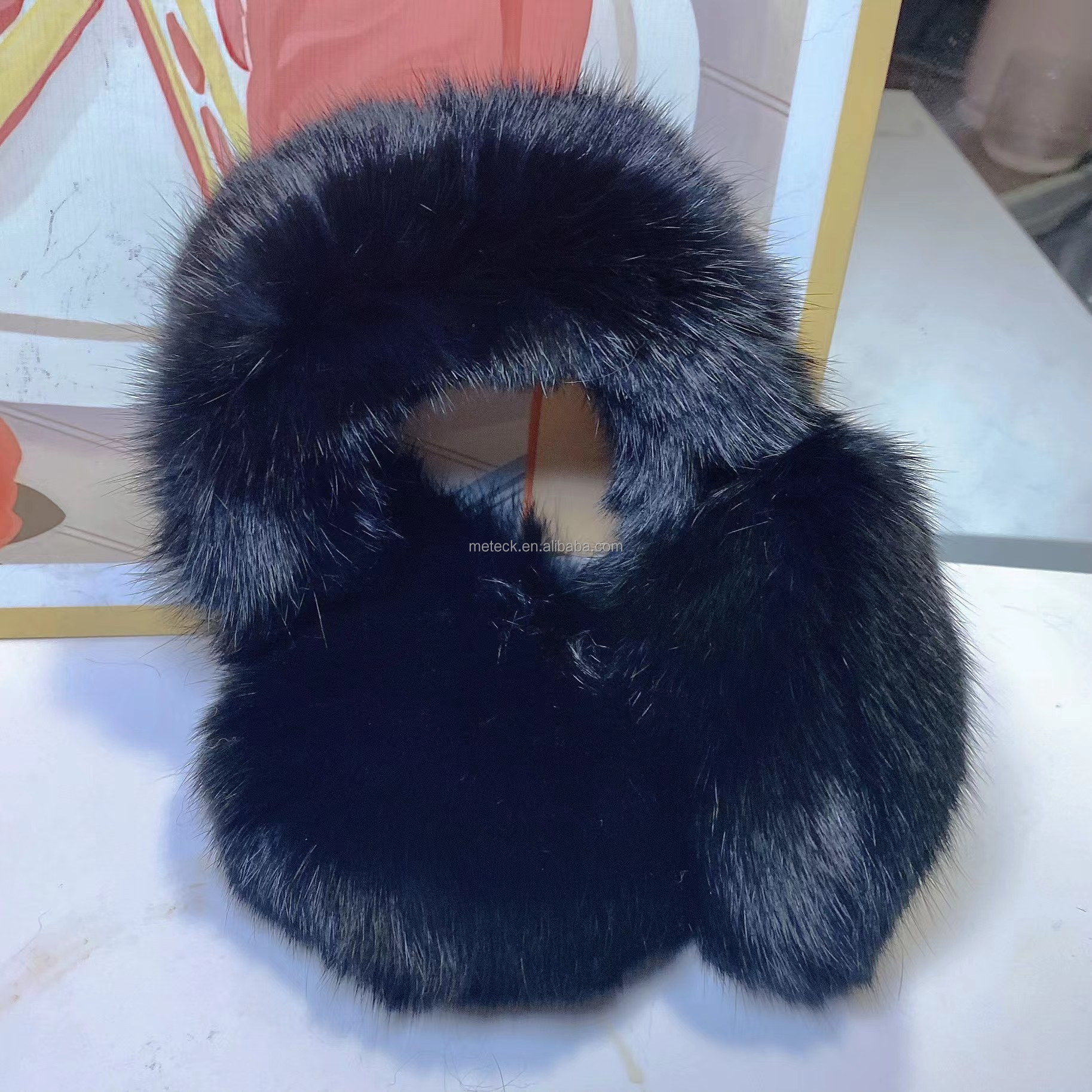 EM-R Winter Rabbit Fur Ear Muffs Whole Headband Earmuffs