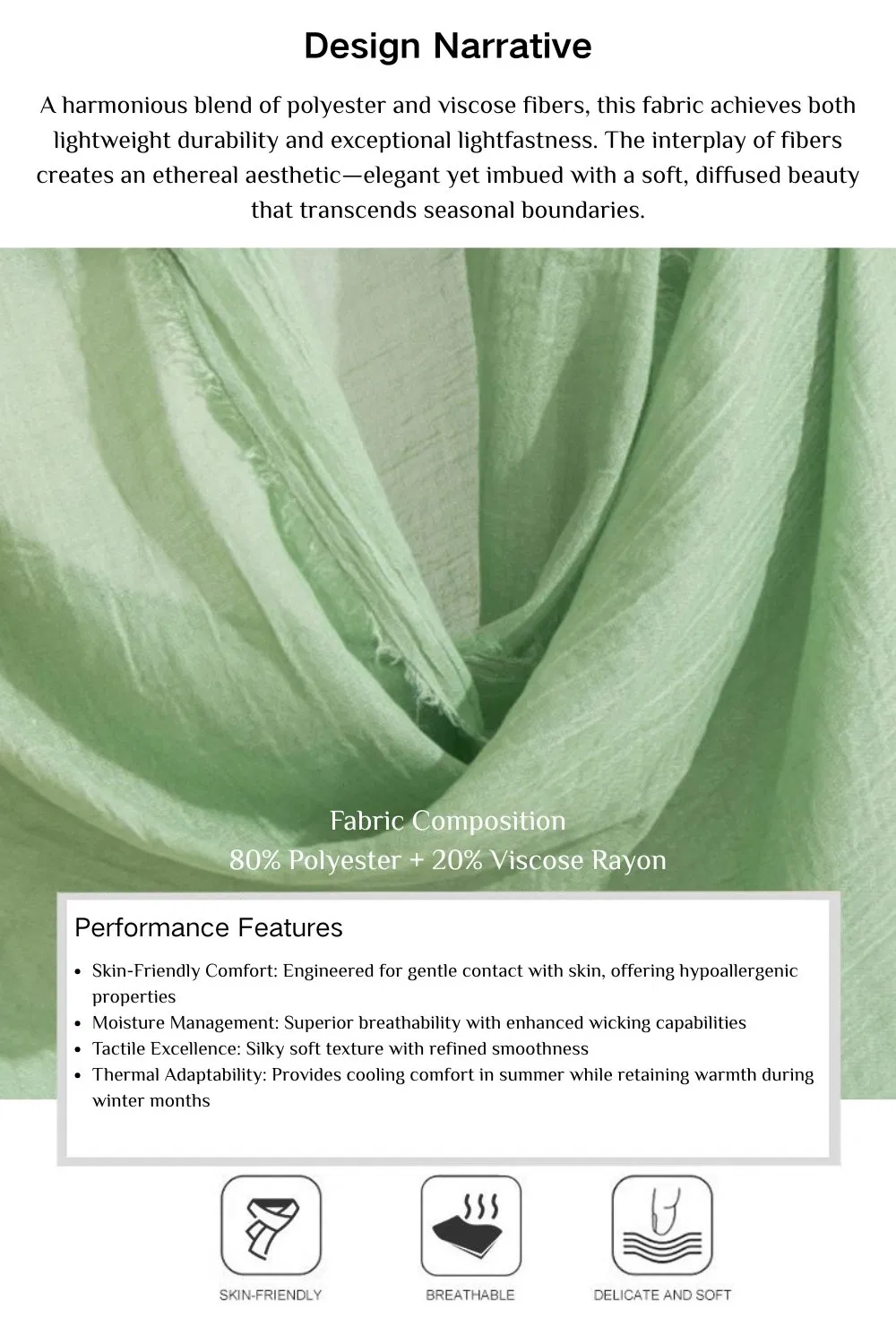 Soft Skin-Friendly Long Versatile Polyester Viscose Shawl Scarf for Travel