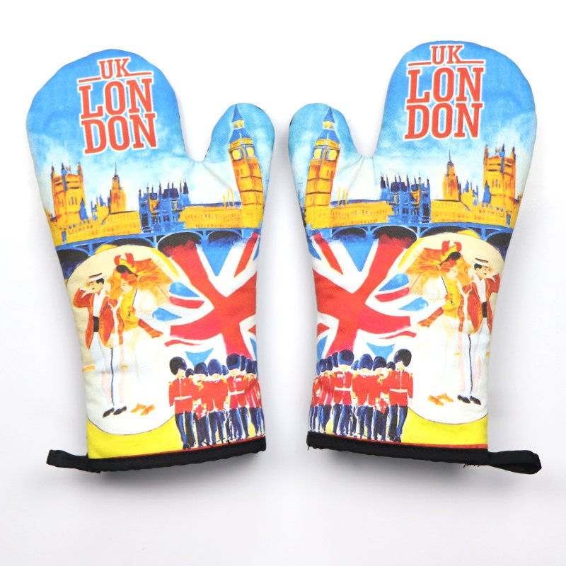 Custom Logo Souvenir Heat Resistant Cotton Oven Mitts for Cooking