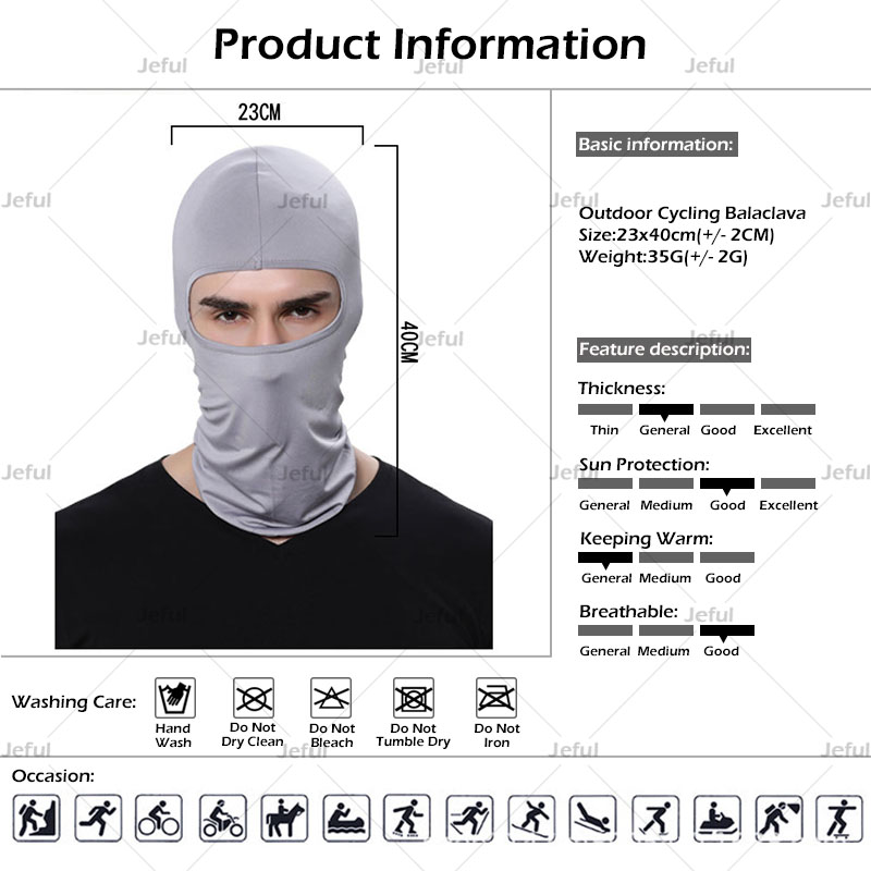 Wholesale Breathable Full Face Cover Mask Custom Logo Outdoor Windproof Sports Cycling Motorcycle Ski Balaclava